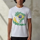  Meciul Mondial de Fotbal 2026 Ținute Tricou Tricou grafic Fotbal Inspirat de Brazilia Patriotic Tricou pentru Unisex Adulți Imprimare 3D pentru Petrecere