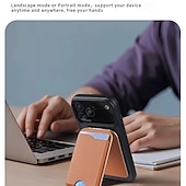 preiswerte Handy-Halter-2-in-1 magnetischer MagSafe-Wallet-Ständer, magnetisches Leder-Kartenetui für iPhone 17, 16, 15 Pro Max Serie mit verstellbarer Halterung