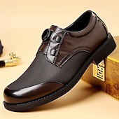 economico Scarpe Derby-Scarpe da uomo marroni eleganti e casual, stringate, comode sneakers da ufficio leggere, ideali per l'uso quotidiano, viaggi, pendolarismo, riunioni, outfit del fine settimana e stile da gentiluomo elegante.