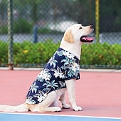 Недорогие Одежда и аксессуары для собак-Костюм собачьей гавайской рубашки, стильные летние футболки для собак, гавайская рубашка для маленьких, средних и больших собак, дизайн для летнего отдыха в стиле луау на пляже или в лагере.