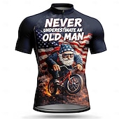 cheap Men's Jerseys-America's 250th Anniversary Independence Day American Independence Day Men Cycling Jersey American US Flag Short Sleeve Bike Jersey Top with 3 Rear Pockets UV Resistant Quick Dry With Pockets Front