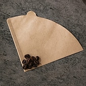 abordables Ustensiles et gadgets de cuisine-40/100 filtres à café jetables en papier naturel, pour 1 à 4 tasses, filtres en forme de V pour cafetière à filtre, accessoires pour cafés et maison, outils pour le café, 1 à 2/2 à 4 portions