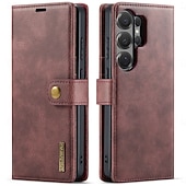 cheap 2026 Samsung Galaxy S26 Series-Phone Case For Samsung Galaxy S26 S26 Plus S26 Ultra Flip Cover Full Body Protective Retro Genuine Leather