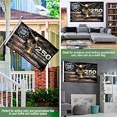 abordables 250e Anniversaire-Drapeau américain du 250e anniversaire orné d'un aigle à tête blanche, de la cloche de la Liberté et de la mention « 1776-2026 », idéal pour une décoration patriotique à la maison ou pour des fêtes.