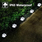 お買い得  地上のライト-かわいいソーラー足跡ライト4個パック、防水屋外ガーデンライト、庭、パティオ、花壇、芝生の装飾用のLED動物ヤードライト