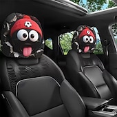 voordelige 250e Verjaardag-2 stuks grappige hoofdsteunhoezen met voetbalhoofd-uitdrukking voor in de auto, gemaakt van non-woven polyester, universele pasvorm, wasbaar, eenvoudig te installeren, perfect voor roadtrips of