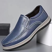 economico Scarpe Casual Slip-On-Per uomo Vintage Classico Casual Quotidiano Pelle PU Confortevole Traspirante Slip-on Nero Blu Estate Primavera Autunno