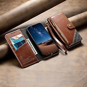 Недорогие 2026 Samsung Galaxy S26 серия-телефон Кейс для Назначение SSamsung Galaxy S26 S26 Плюс S26 Ультра Кошелек для карт Откидная крышка Молния с ремешком на запястье Откидная подножка Ретро ТПУ Кожа PU