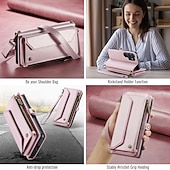 abordables 2026 Samsung Galaxy S26 Serie-teléfono Funda Para Samsung galaxia S26 S26 Ultra Plus Tarjetas billetera con Soporte Cremallera con cordón Retro TPU Cuero de PU