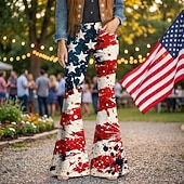 voordelige Bodems-250e jubileum VS Retro vintage Jaren '70 Broeken Bell Bottom broek Hippie Schijf Hoge taille Kostuum Dames Maskerade 4 juli Feest Independence Day Volwassenen Broeken