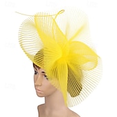 abordables Fascinadores-Fascinators Poliéster Boda Cumpleaños Vintage Estilo lindo Retro Con Tul Celada Sombreros