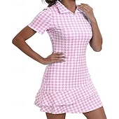 billiga Kvinnors klänning-Dam Grafisk Leopard Geometrisk Tennisklänning med shorts Sportklänning Golfpikéklänning Kortärmad Fjärdedels blixtlås Asymmetrisk Elastisk Svettavvisande Andningsfunktion Tennis Golf Badminton