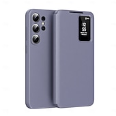 cheap 2026 Samsung Galaxy S26 Series-Phone Case For Samsung Galaxy S26 S26 Plus S26 Ultra Wallet Case Clear View Window Camera Lens Protector Ultra Thin Retro PU Leather