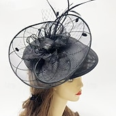 billige Fascinatorer-fascinators Sinamay Bryllup Bursdag Elegant Årgang søt stil Med Perledetaljer Tyll Hodeplagg Hodeplagg