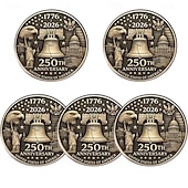 economico 250° Anniversario degli Stati Uniti-Set di 5 spille commemorative per il 250° anniversario americano, spilla unica e creativa per abbigliamento. &amp;zaini, il regalo perfetto per i festival per valorizzare il tuo stile