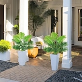 levne Umělé rostliny a zeleň-2 ks umělých rostlin arekové palmy (bez květináče), umělé rostliny, umělé podlahové rostliny, umělé tropické palmy, umělá zeleň, rostliny pro vnitřní a venkovní dekoraci domácí kanceláře.