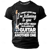  Férfi Zene Vicces szleng Póló Rövid ujjú póló 3D nyomtatás Terített nyak Ing Divat Napi Napi Utca Medence Fekete Rubin Nyár Tavasz Ruházat S M L XL XXL XXXL