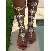 voordelige Vrouwen-Versierde gladiatorsandalen voor dames - elegante avondschoenen voor in het resort, perfect voor diners tijdens de vakantie en evenementen aan het strand.