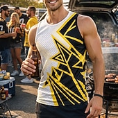 preiswerte Lauf-T-Shirts &amp; Tanktops-Herren Fußballtrikot Geometrisch Workout-Tanktop Lauf-Tanktop Sport-T-Shirt Sommer Ärmellos UPF 50 Schnelltrocknend Feuchtigkeitsableitend Atmungsaktiv Turnier Fußball Leger Laufen Joggen Training