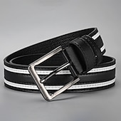 billiga Herrbälten-Herr Bälte Justerbara Läder Legering Streetwear Nutida Fritid Färgblock Blå Svart Dagligen Företag Formell Midjebälte