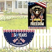 olcso Kerti zászlók, Banner-2 db 250. évfordulós amerikai kerti zászló &amp;transzparens zászló, nem redőzött legyezőzászló, kétoldalas hazafias sas mintázat amerikai zászlókkal, emlék 1776-2026, 12 x 18 hüvelyk &amp;2 x 4 láb