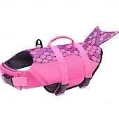 cheap Lifejackets-Shark Dog Safety Life Vest, Mermaid Dog Life Vests for Swimming with Superior Buoyancy and Rescue Handles for Swimming Pool Beach Boat