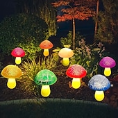 tanie Oświetlenie krajobrazowe-8 w 1, zewnętrzne, wodoodporne, solarne lampy trzaskające w kształcie grzybków, dekoracyjne lampy LED do ogrodu, podwórka, kwietnika, ścieżki, trawnika, patio, willi, gospodarstwa – letnie oświetlenie