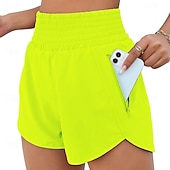 cheap Athletic Shorts-Women's Athletic Shorts Shorts Summer Shorts Beach Shorts Vacation Fashion Casual Daily Short High Waist Elastic Waistband Asymmetric Zipper Pocket Comfort Quick Dry Soft Micro-elastic Streetwear