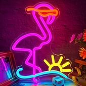 levne Dekorativní světla-plameňák, koktejl, palma &amp;Nástěnná svítidla s neonovým nápisem s vlnami, napájení přes USB, stmívatelné LED světlo s barevnými možnostmi pro interiér, ložnici, obývací pokoj, hernu, bar, párty,