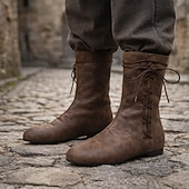 ieftine încăminte-Epocă Medieval Renascentist Încălțăminte Cizme plate de jazz Întoarce pantofii Pirat Viching Ranger elfică TIR cu arcul Costume de fancy Unisex Celtic Pirat Fantezie Halloween Carnaval Performan