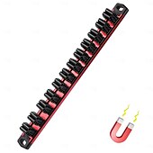 お買い得  ツールストレージ-マグネット式ドライバーオーガナイザー＆レンチオーガナイザー、アルミレール式マグネットツールオーガナイザー、ツールホルダー、ツールボックス整理、12スロットドライバー＆レンチホルダー（ツールは含まれていません）