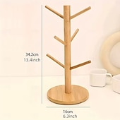 olcso Szobrok-fa alakú perec pohártartók &amp;6 rúdas kolbásztartók, bambuszfából készült bögretartók tároláshoz &amp;kijelző, tökéletes otthonra, étterembe, kávézóba &amp;bár