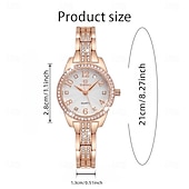 abordables Relojes de Cuarzo-Regalo del Día de la Madre Reloj de Cuarzo para Mujeres Reloj de Aleación con Decoración de Rhinestones