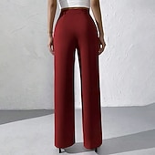 ieftine pantaloni rochii de dama-Pentru femei Pantaloni Costume Pantaloni de vară Vacanță Modă Casul Zilnic Lungime totală Talie Înaltă Culoare solidă Simplu Fermoar Buzunar Picior Larg Confort Ușor Απαλό Micro-elastic Haine de