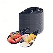 billiga Köksredskap och -apparater-50 st svarta droppformade kryddskålar för engångsbruk, mini-förrätt &amp;såstallrikar, återanvändbara, perfekta för picknick, camping och servering av kryddor som chilisås