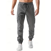 baratos Calças Cargo-Homens Calças Cargo Corredores Calças Calças Táticas Calças de trabalho Com Cordão Bolso multi Bolso com aba Tecido A Prova de Vento Conforto Mimolet Diário Ao ar livre Feriado Roupa de rua à moda