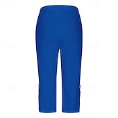 olcso Sima leggings-Női Capri nadrágok Pamutszövet nadrág Leggingek Szabadság Utcai sikk Alkalmi Borjú-hossz Közepes csípő Sima Csipke Rugalmas derék Mokaszinok Légáteresztő Nyúlós Napi Szabadtéri Utcai öltözék Fekete