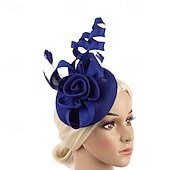 cheap Fascinators-Fascinators Flax Wedding Birthday Elegant Vintage Cute With Floral Headpiece Headwear