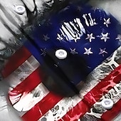  Herren 250. Jahrestag des Unabhängigkeitstages der USA am 4. Juli Große Augen US Flagge Hemd Sommerhemd Knopfhemd Kurzarm Patriotisch Outdoor Ferien Sommer Frühling Umlegekragen 3D-Druck Hemden mit