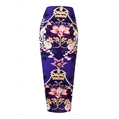 preiswerte Einteilige Badeanzüge-Damen Badeanzug Einteiler Zweiteilig Monokini Rock Bademode Bauchkontrolle Hohe Taille Schlank Rückenfrei Urlaub Strandbekleidung Blumen V Ausschnitt Ärmellos Badeanzüge