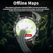 economico Smartwatch-Smartwatch da uomo Amolde HD300 Pro con GPS, mappe offline, memoria da 4 GB, registratore, torcia, sport all'aria aperta, barometro, altimetro e bussola.