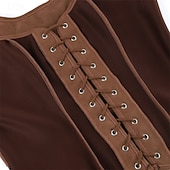 voordelige Bovenkanten-Middeleeuws Renaissance Cottagecore Korset Lijfje Piraat Viking Boers Veters Kostuum Dames Keltisch Fantasie Halloween Carnaval Prestatie LARP Ren Faire Volwassenen Korset