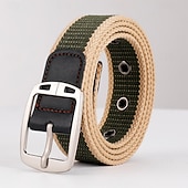preiswerte Herren-Gürtel-Herren Gürtel Verstellbar Chrom Segeltuch Streetwear Zeitgenössisch Freizeit Farbblock Schwarz Braun Täglich Outdoor Taillengürtel