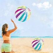 cheap Outdoor Recreation-2PCS Polka Dot Beach Balls Inflatable PVC Water Play Balls with Colorful Stripes for Outdoor Pool, Swimming Pool, Beach Party Decoration and Outdoor Activities