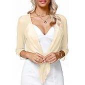cheap Wedding Guest Wraps-Women's Wrap Shrug Mother's Wraps Bridal's Wraps Wedding Guest 's Wraps Elegant Ladies Formal Style Sleeveless Chiffon Wedding Wraps With Pure Color For Daily Summer