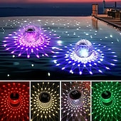 cheap Underwater Lights-1 Pack Solar Floating Pool Lights, RGB Color Changing Solar Pool Lights IP68 Waterproof, Hangable LED Pool Light for Inground &amp; Above Ground Pools, Outdoor Garden, Party Decor