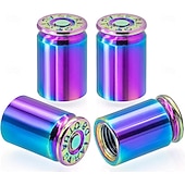 abordables Herramientas de Mano-4 tapones para válvula de neumático con forma de bala, de aleación de aluminio, para coches, SUV, camiones, bicicletas, motocicletas y bicicletas.