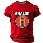 cheap Music &amp; Instrument Graphic T shirts-Men's ANALOG Vacuum Tube Thermionic Valve Vintage Retro Audiophile Music Guitar Amp Engineer T-shirt Graphic Regular Fit Studio Casual Daily Wear Designer Clothing Apparel S M L XL XXL XXXL
