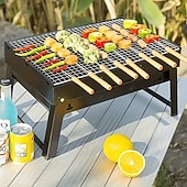 voordelige Grills voor buiten koken-20 stuks barbecuespiesen, multifunctionele roestvrijstalen spiesen met houten handvatten, barbecueprikkers, benodigdheden voor buitenkoken en barbecueën van kippenvleugels en ander vlees.