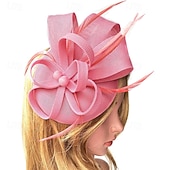 cheap Fascinators-Fascinators Fabric Wedding Birthday Elegant Vintage Cute With Feather Headpiece Headwear